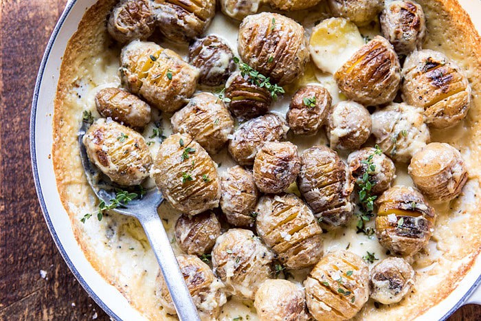 Cheesy Hasselback Potato Au Gratin | halfbakedharvest.com @hbharvest