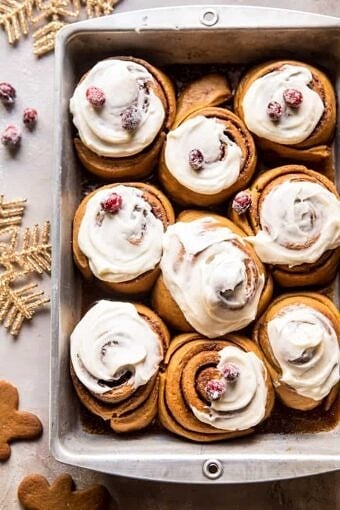 Overnight Gingerbread Cinnamon Rolls | halfbakedharvest.com @hbharvest