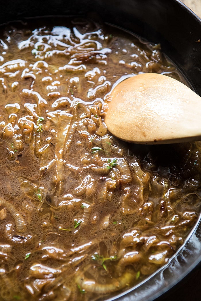 Roasted Beef Tenderloin with French Onion Au Jus | halfbakedharvest.com @hbharvest
