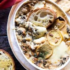 Roasted Lemon Spinach and Artichoke Dip | halfbakedharvest.com @hbharvest