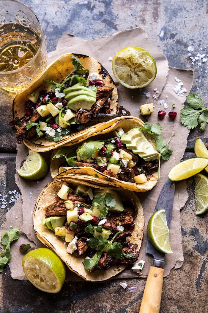 Instant Pot Spicy Pineapple Chicken Tacos | halfbakedharvest.com @hbharvest
