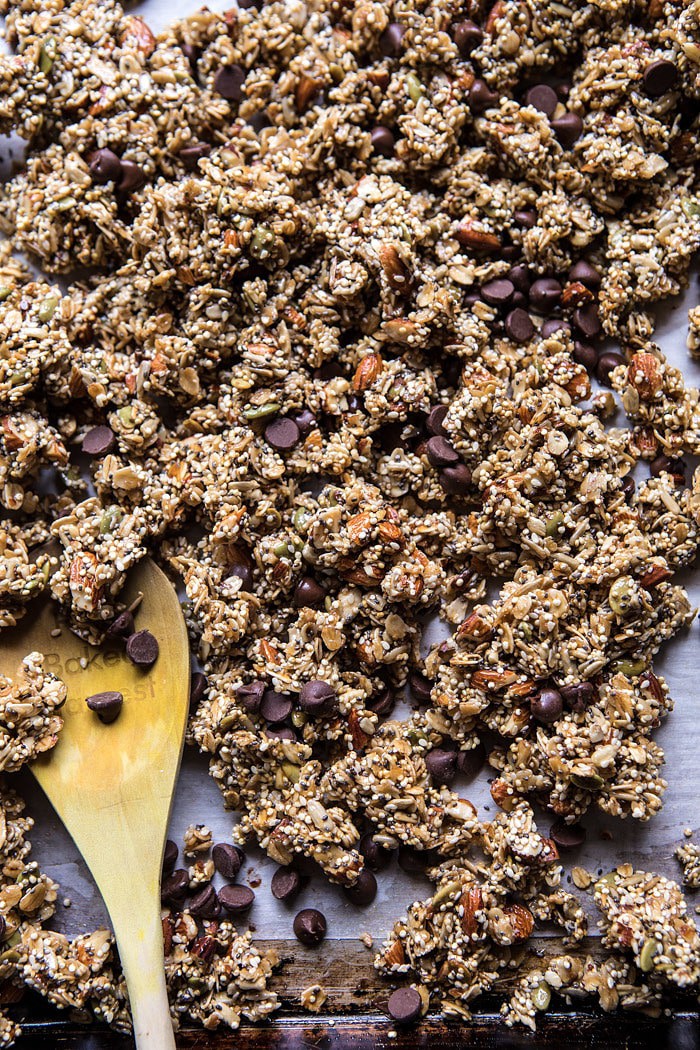 Chewy Chocolate Chip Cookie Granola | halfbakedharvest.com #cookie #granola #breakfast #recipes
