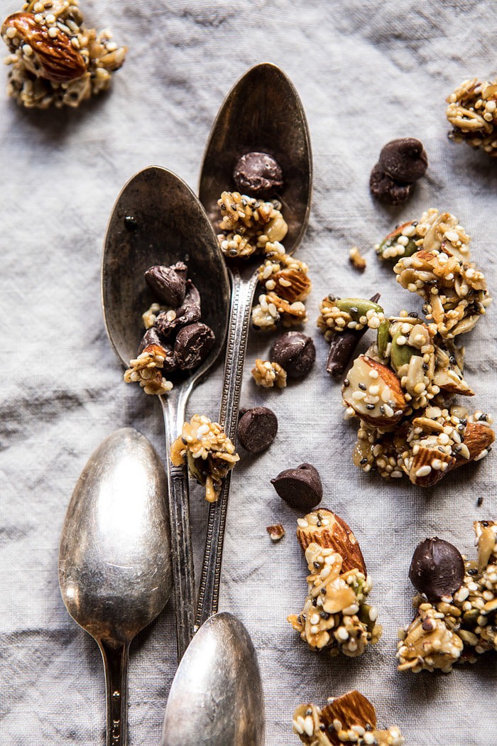 Chewy Chocolate Chip Cookie Granola | halfbakedharvest.com #cookie #granola #breakfast #recipes