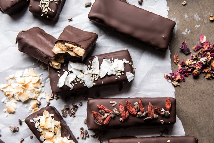 Dark Chocolate Covered Coconut Bars | halfbakedharvest.com @hbharvest #chocolate #healthy #coconut #vegan #glutenfree
