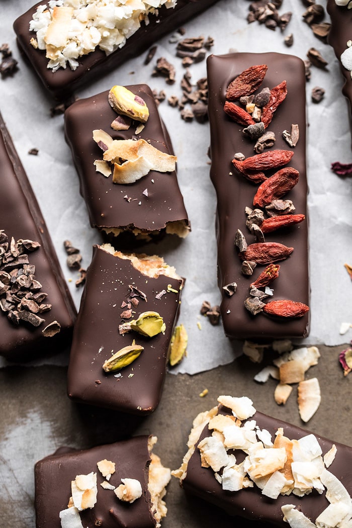Dark Chocolate Covered Coconut Bars | halfbakedharvest.com @hbharvest #chocolate #healthy #coconut #vegan #glutenfree