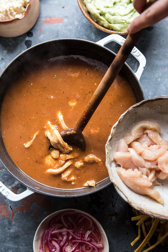Mexican Hot Pot with Avocado Crema | halfbakedharvest.com @hbharvest #hotpot #soup #mexican
