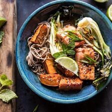 Roasted Sweet Potato and Salmon Soba Noodle Bowl | halfbakedharvest.com @hbharvest