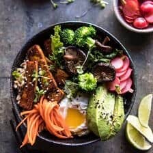 Superfood Bibimbap with Crispy Tofu | halfbakedharvest.com #vegan #healthy #korean #bowl #recipes