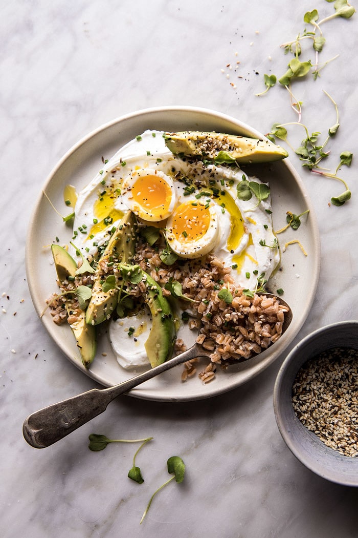 The Best Everything Spice Egg Avocado Yogurt Bowl | halfbakedharvest.com @hbharvest #breakfast #healthy #avocado