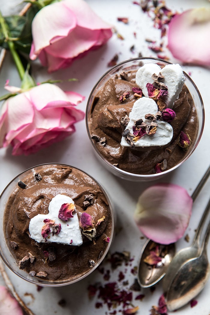 6 Ingredient Vegan Chocolate Chia Mousse | halfbaledharvest.com #vegan #chocolate #recipes
