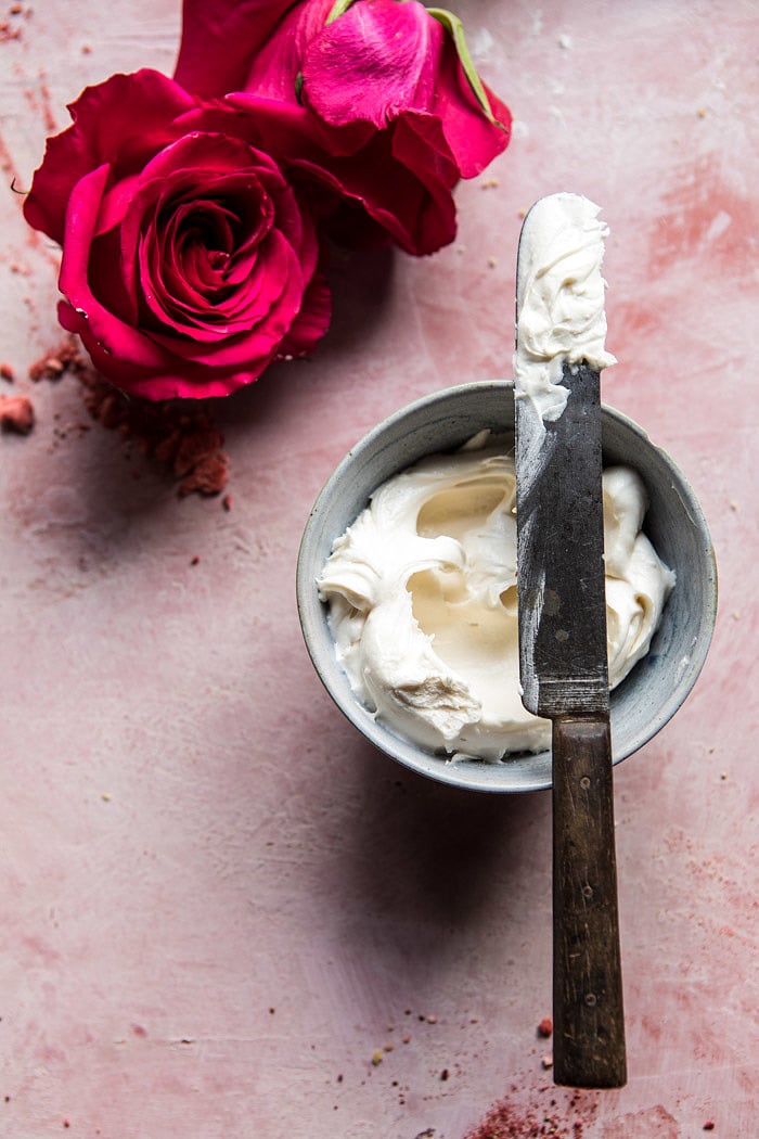 Browned Butter Sugar Cookie Bars with White Chocolate Frosting | halfbakedharvest.com #valentinesday #cookies #recipe #easy