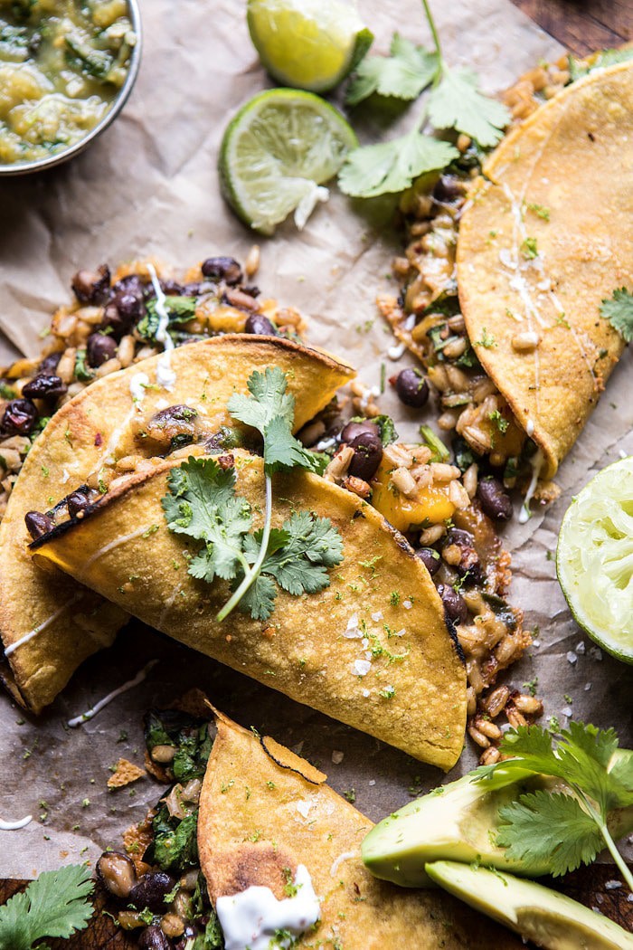 Chipotle Black Bean, Brown Rice, and Mango Quesadillas | halfbakedharvest.com #mexican #healthy #recipes