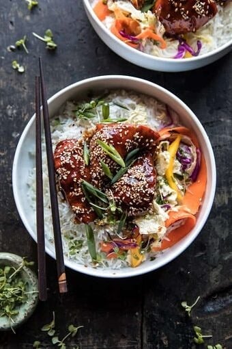 Instant Pot Sticky Korean Chicken | halfbakedharvest.com #instantpot #korean #chicken #dinner #recipes #easy