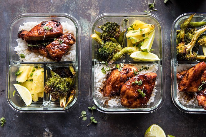 Meal Prep Tropical Jerk Chicken and Gingered Broccoli | halfbakedharvest.com #mealprep #recipes #chicken #healthy