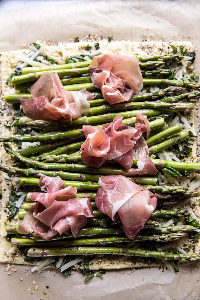 Asparagus, Egg, and Prosciutto Tart with Everything Spice | halfbakedharvest.com #spring #tart #brunch #asparagus
