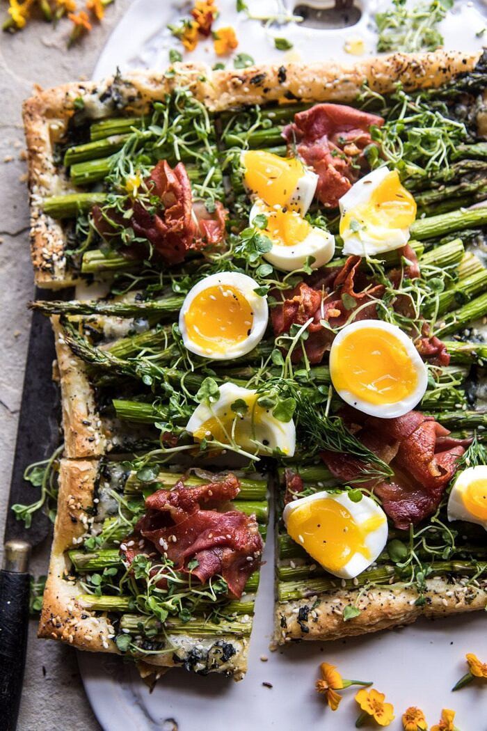 Asparagus, Egg, and Prosciutto Tart with Everything Spice | halfbakedharvest.com #spring #tart #brunch #asparagus
