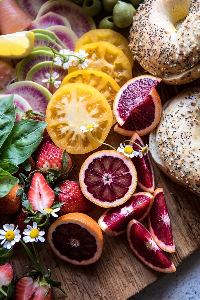 Bagel and Smoked Salmon Bar | halfbakedharvest.com #brunch #spring #mothersday #easter