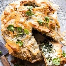 Greek Spinach and Feta Pie (Spanakopita) | halfbakedharvest.com #greek #easter #spring #spinach