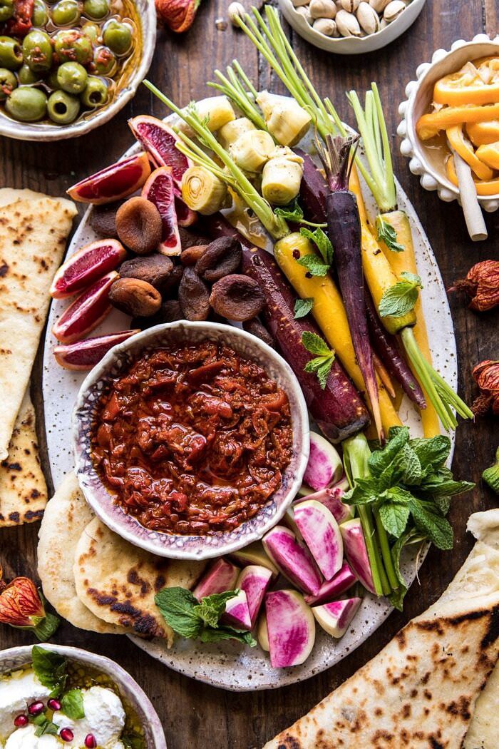 Moroccan Dip Platter | halfbakedharvest.com #spring #easter #recipes #healthy #appetizer