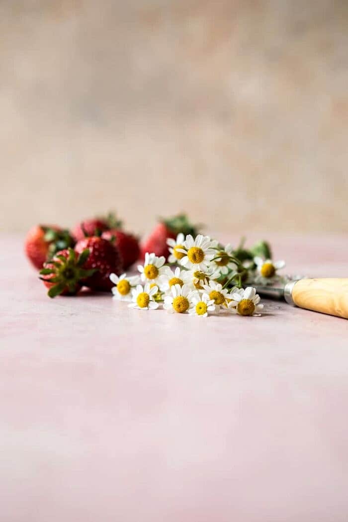 Strawberry Chamomile Naked Cake | halfbakedharvest.com #cake #spring #strawberry #recipes #easter