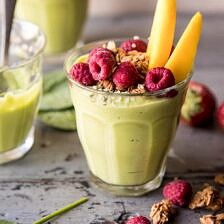 2 Minute Green Smoothie | halfbakedharvest.com #smoothie #mealprep #recipes #healthy