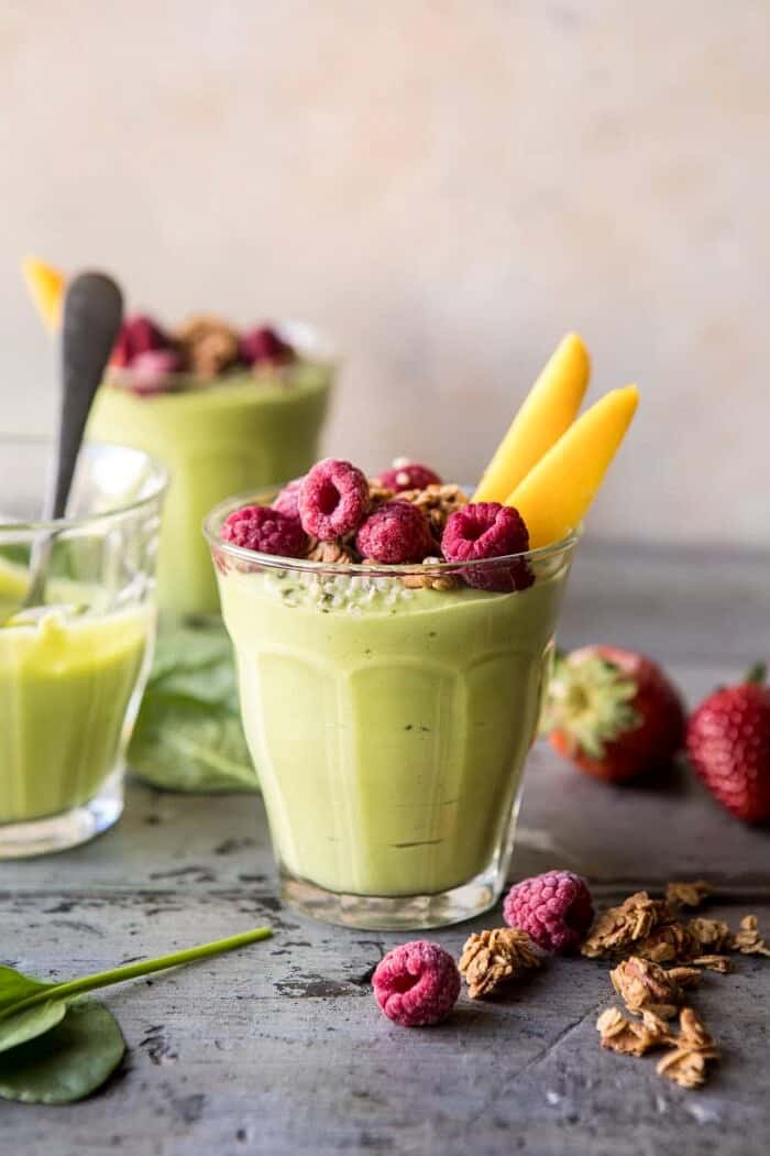 2 Minute Green Smoothie | halfbakedharvest.com #smoothie #mealprep #recipes #healthy