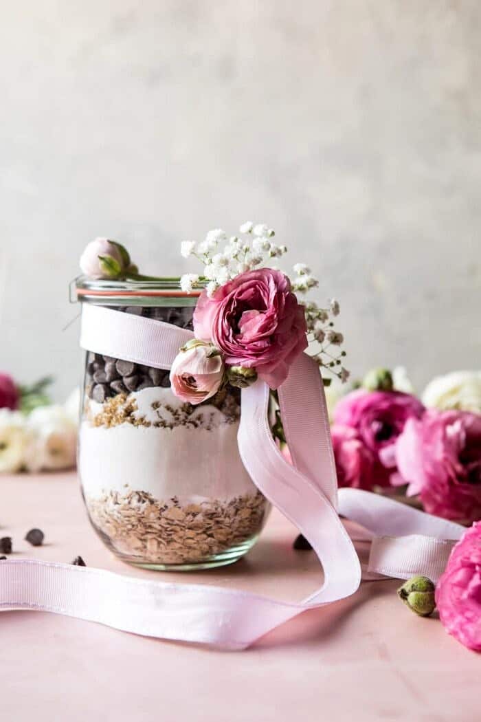Mother's Day Oatmeal Chocolate Chip Cookie Cookbook Gift Basket | halfbakedharvest.com #mothersday #crafts