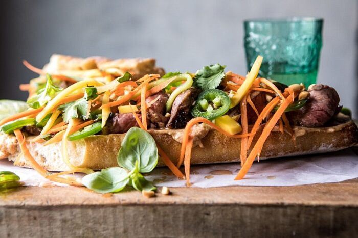 Thai Basil Steak Sandwich | halfbakedharvest.com #Thai #recipes #easy