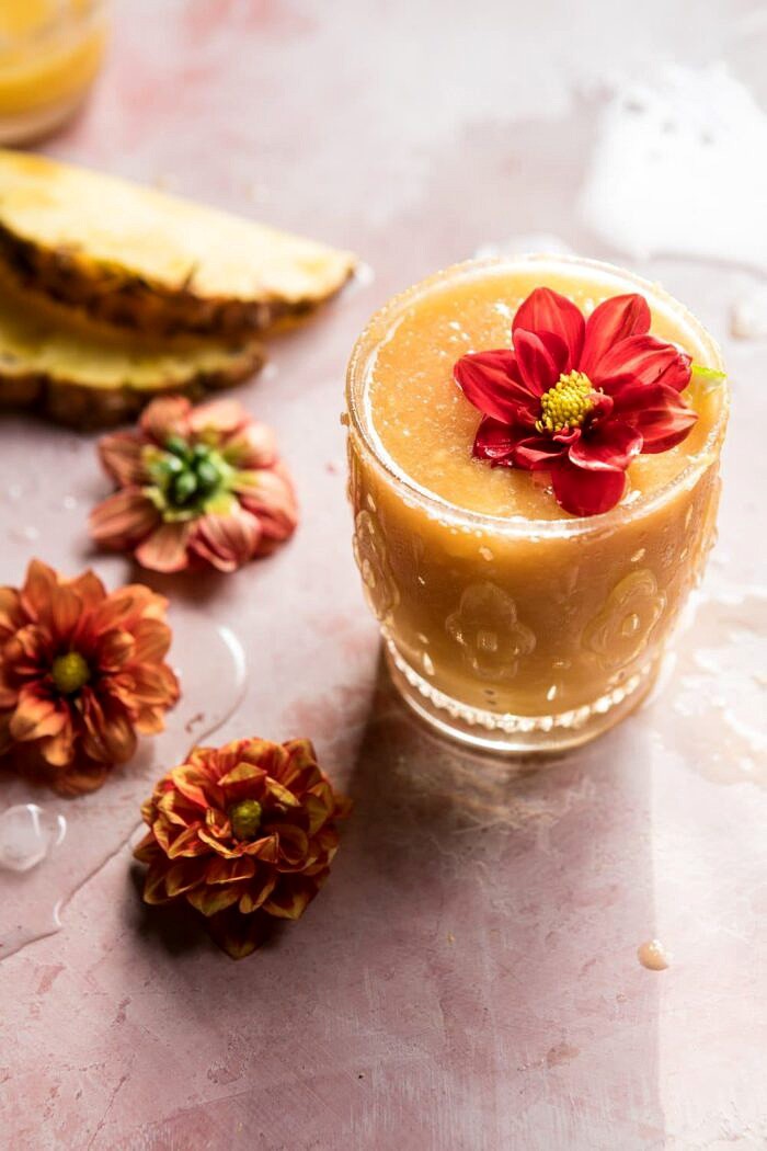 side angle photo of Frozen Brunch Punch with flowers