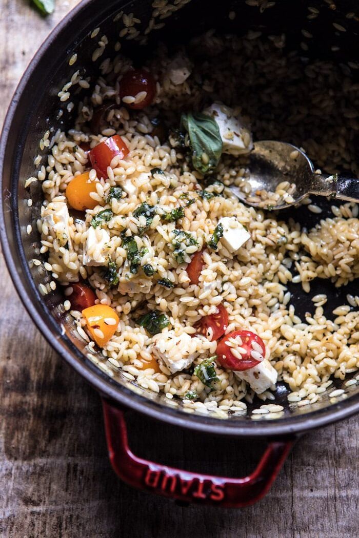 overhead photo of orzo