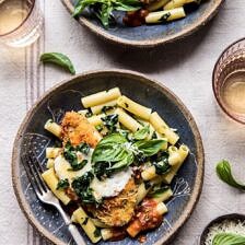 Spring Chicken Parmesan with Tuscan Kale Pesto | halfbakedharvest.com #chicken #recipe #healthy