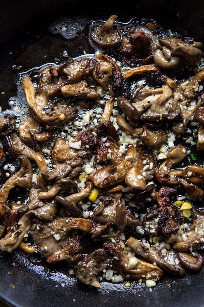 overhead photo of Buttery Mushrooms