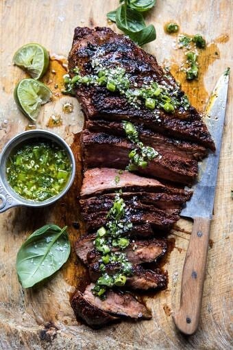 Korean Grilled Steak with Toasted Sesame Chimichurri | halfbakedharvest.com #summergrilling #easyrecipes #dinner #steakrecipes