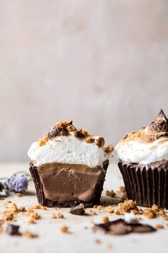 Toasted S'more Chocolate Ice Cream Cups | halfbakedharvest.com #icecream #summerrecipes #smore