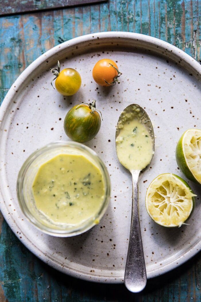 overhead photo of Jalapeno Corn Vinaigrette 