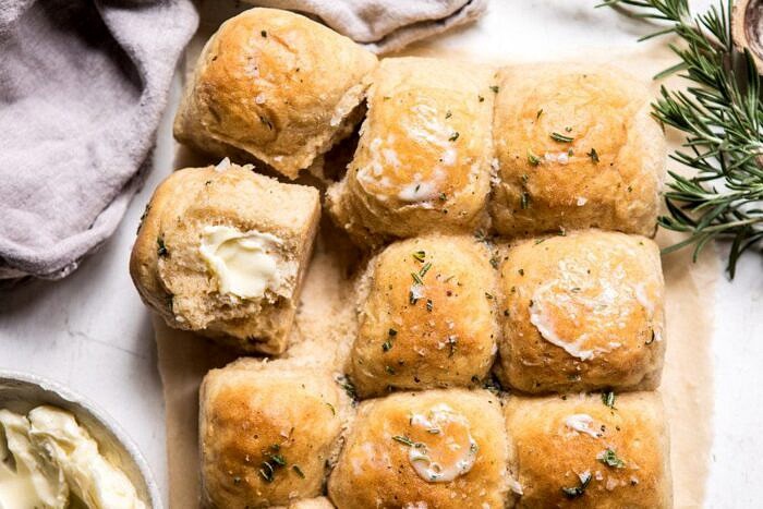 horizontal photo of Buttery Pull Apart Whole Wheat Potato Rolls