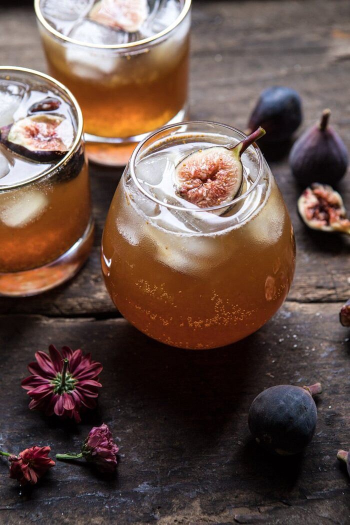 close up photo of Fig Bourbon Cider Smash