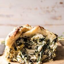 Herbed Spinach and Artichoke Pull Apart Pretzel Bread | halfbakedharvest.com #bread #appetizer #gamedayrecipes #easyrecipes