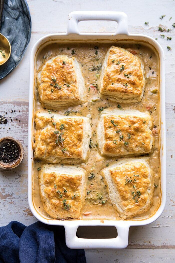 Homemade Broccoli Cheddar Cobbler | halfbakedharvest.com #broccoli #cheddar #soup #casserole #fallrecipes