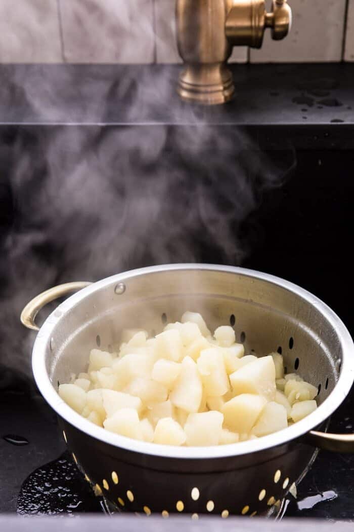 potatoes in colander 