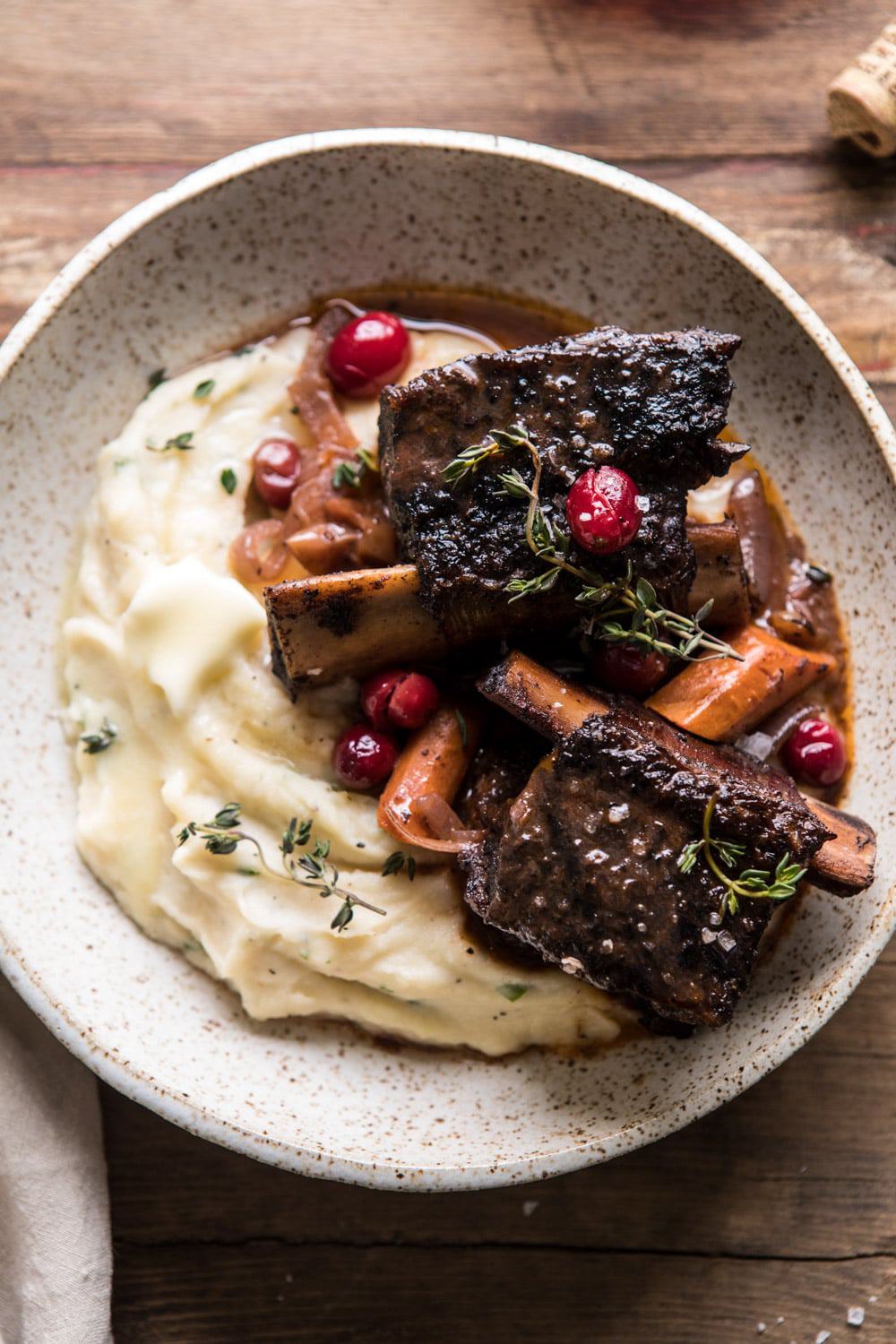 Red Wine Cranberry Braised Short Ribs | halfbakedharvest.com #slowcooker #easy #dinner #familyrecipes #holidayrecipes