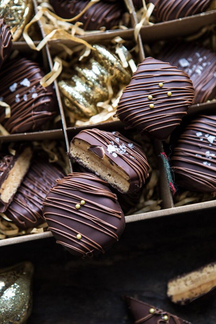 close up photo of Slice n' Bake Chocolate Covered Peanut Butter Cookies