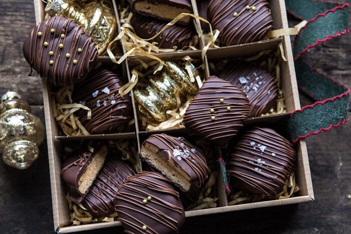 horizontal photo ofo Slice n' Bake Chocolate Covered Peanut Butter Cookies 