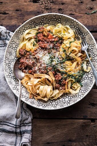 Slow Cooker Vodka Bolognese Pasta | halfbakedharvest.com #pasta #italian #bolognese #slowcooker