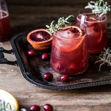 Spiced Cranberry Rosé Spritzers | halfbakedharvest.com #cocktails #thanksgiving #christmas #holiday #easyrecipes #punch