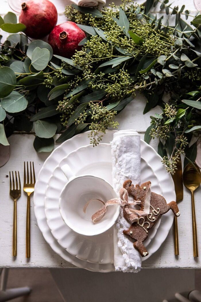 overhead photo of An Easy Christmas Tablescape