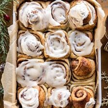 Easiest Overnight Eggnog Brioche Cinnamon Rolls | halfbakedharvest.com #cinnamonrolls #Christmas #easyrecipes #eggnog