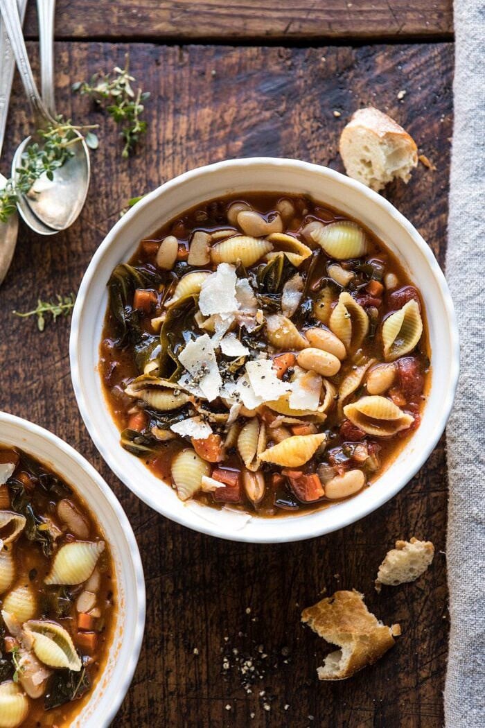 Instant Pot Pasta e Fagioli | halfbakedharvest.com #instantpot #soup #healthyrecipes