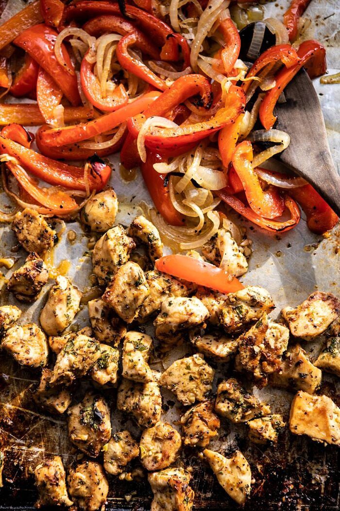 Sheet Pan Cuban Chicken on sheet pan