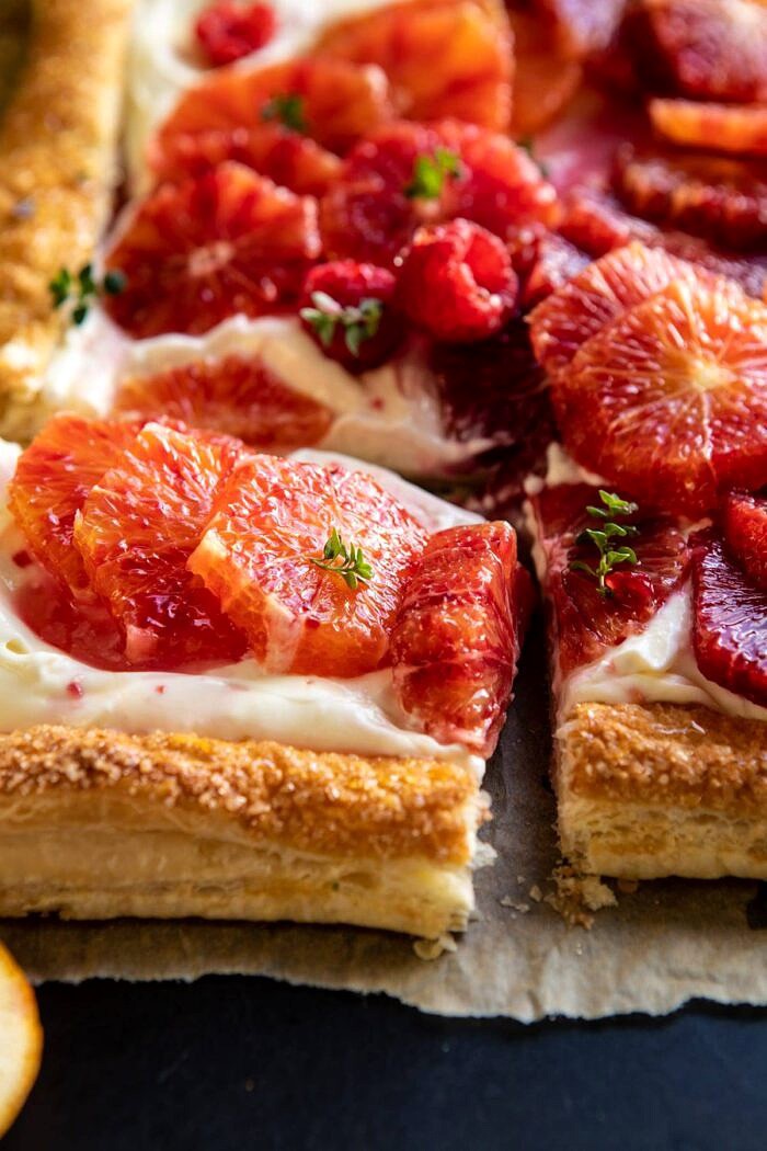 The Simplest Ombrè Citrus Cream Tart | halfbakedharvest.com #dessert #winter #citrus #healthyrecipes #easyrecipes
